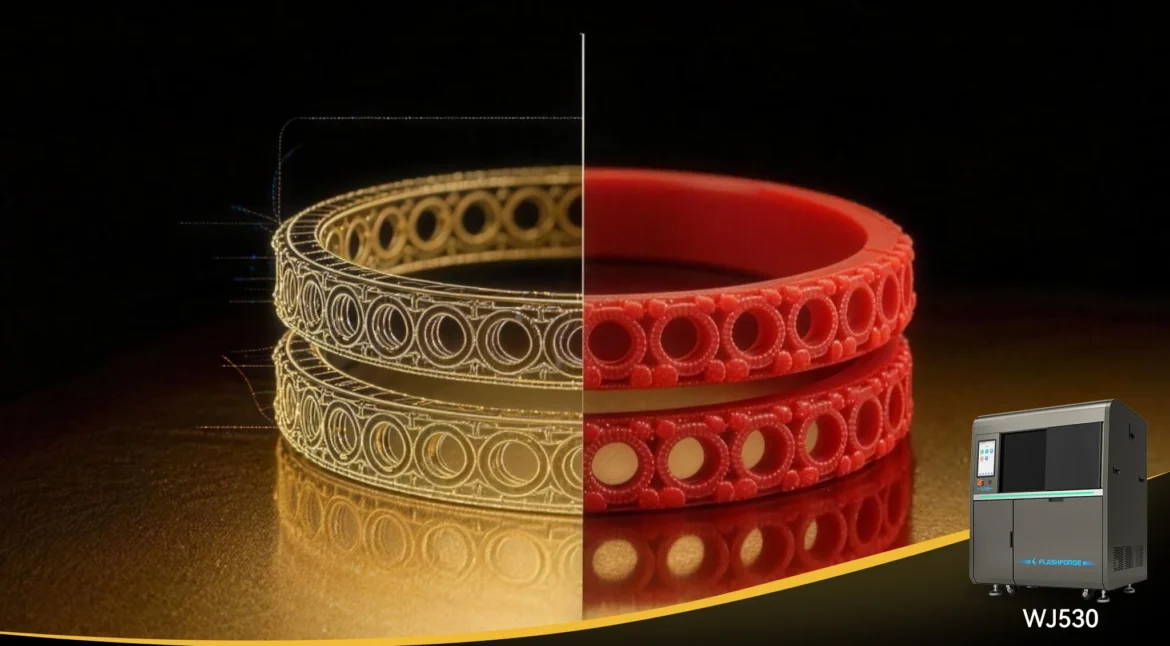 WaxJet 510 multi-jet wax 3D printer producing high-precision jewelry casting patterns