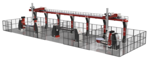 Robotic WAAM System depositing metal wire layer by layer to manufacture a large industrial component